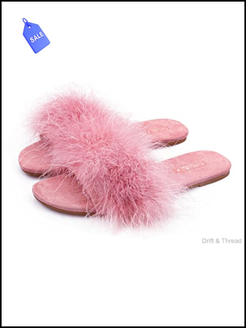 Fuzzy Faux Fur Open Toe Memory Foam Feather Slippers